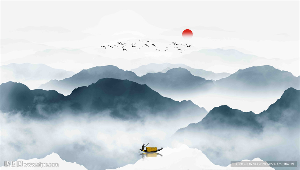 山水画 山水 水墨山水