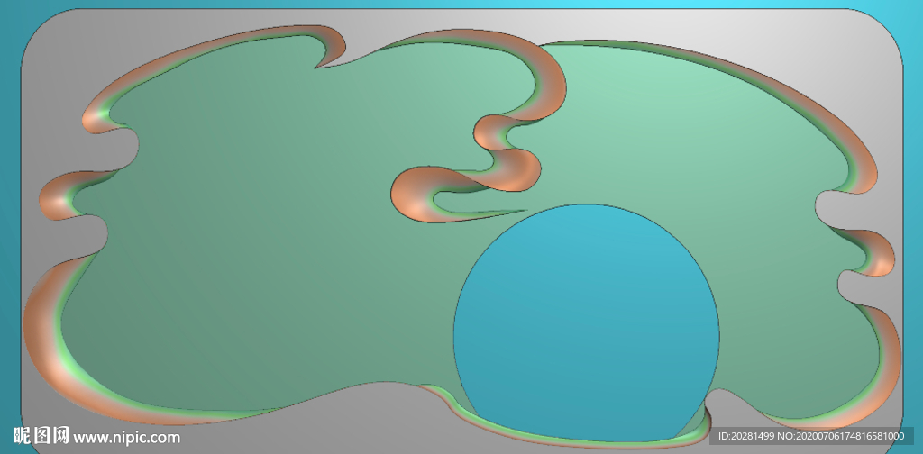 飘带茶盘精雕图