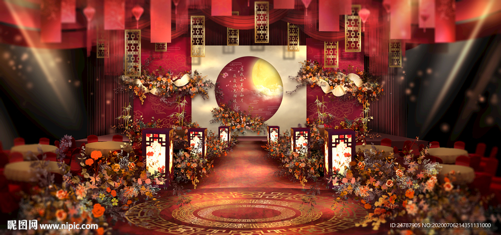 红金新中式婚礼效果图