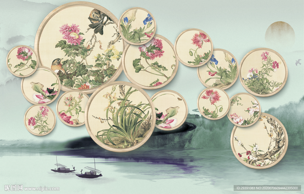 牡丹工笔花鸟古典壁纸