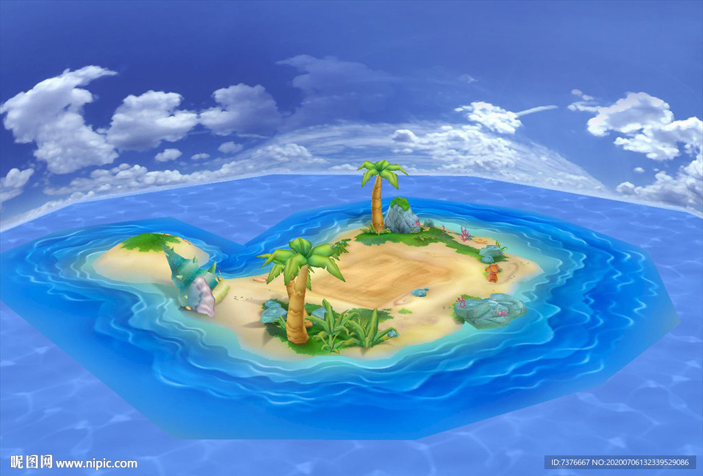 卡通沙滩