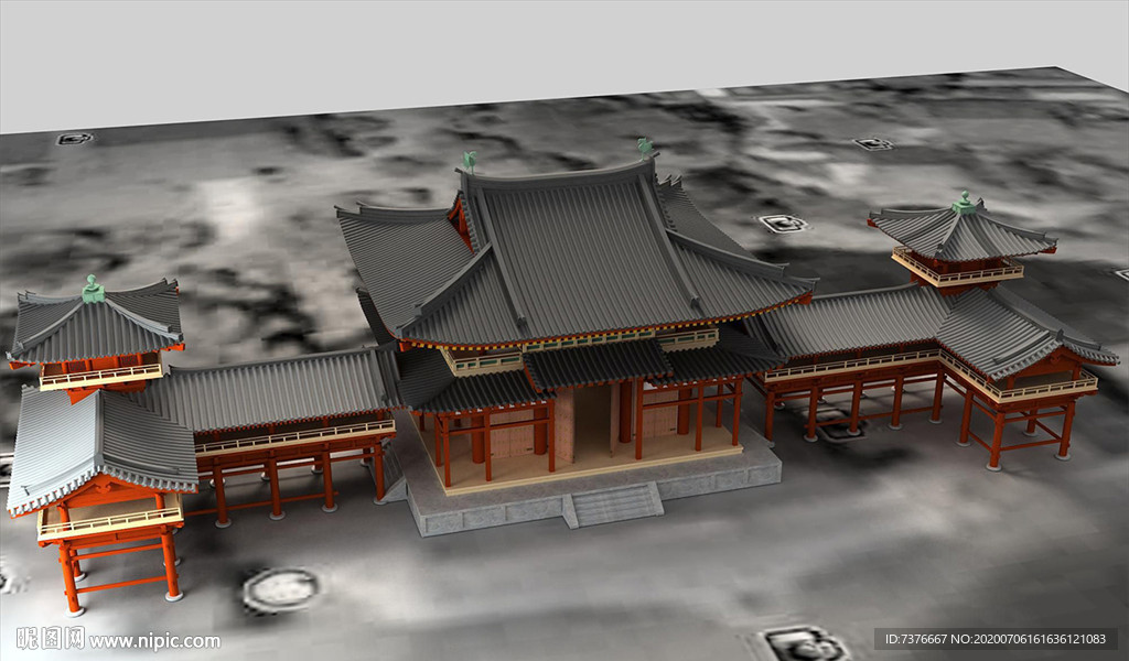 超写实高精度古建