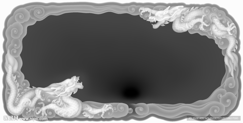 双龙茶盘灰度图