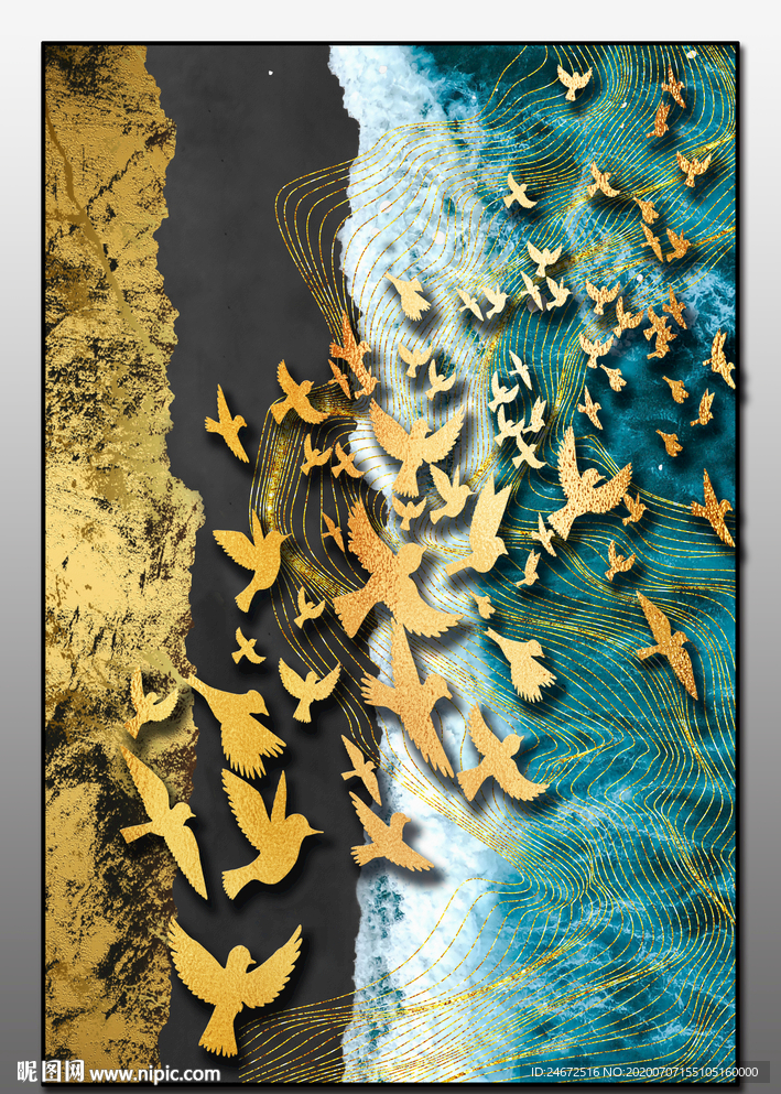 现代轻奢飞鸟装饰画