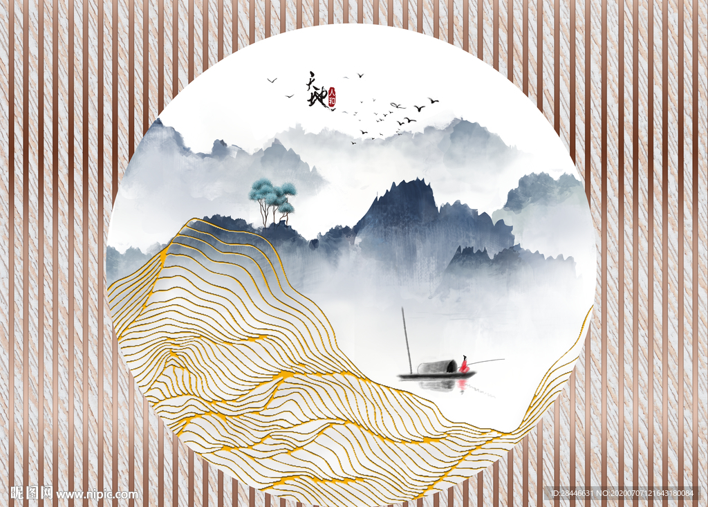 新中式背景墙