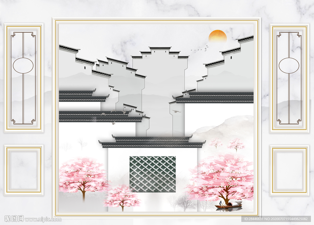 新中式背景墙