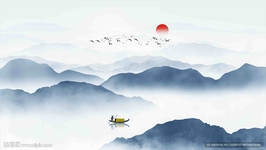 现代水墨山水