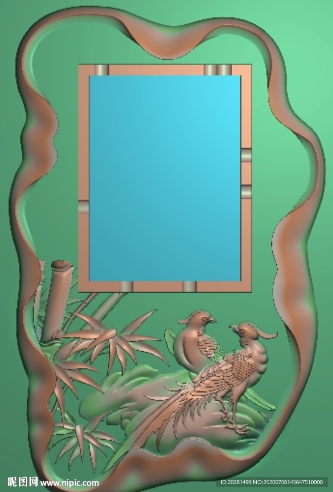 喜鹊茶盘精雕图