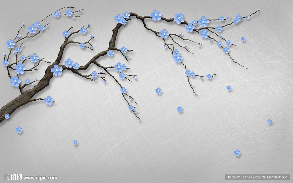 新中式手绘工笔花鸟背景墙壁画硬