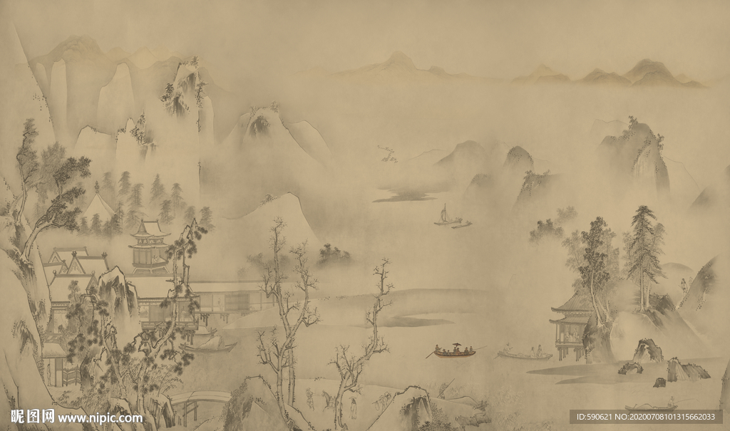 新中式背景墙
