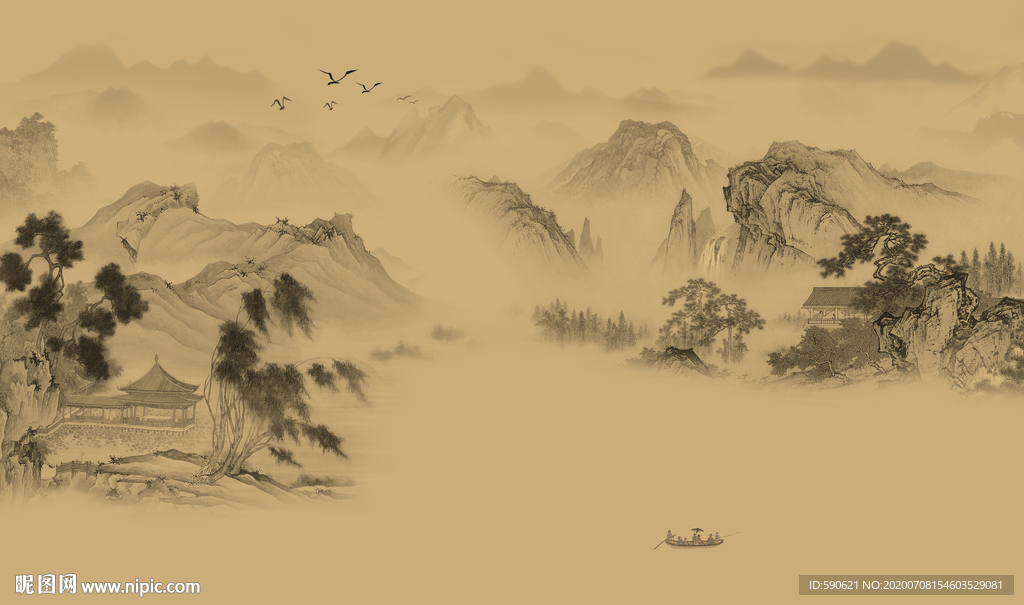 新中式背景墙