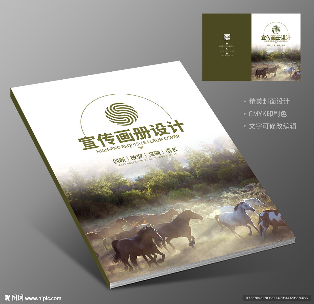 马到成功草原马画册封面