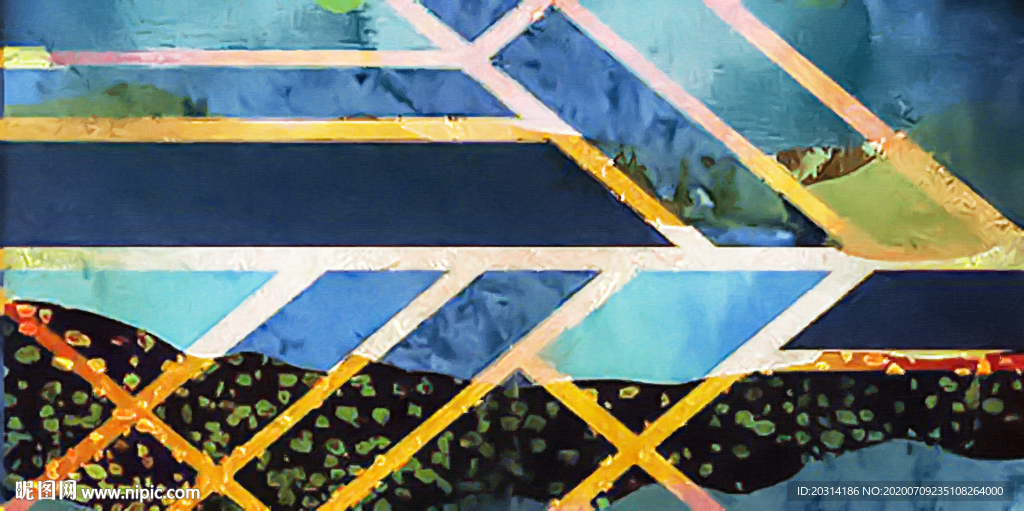 北欧风格色块抽象油画