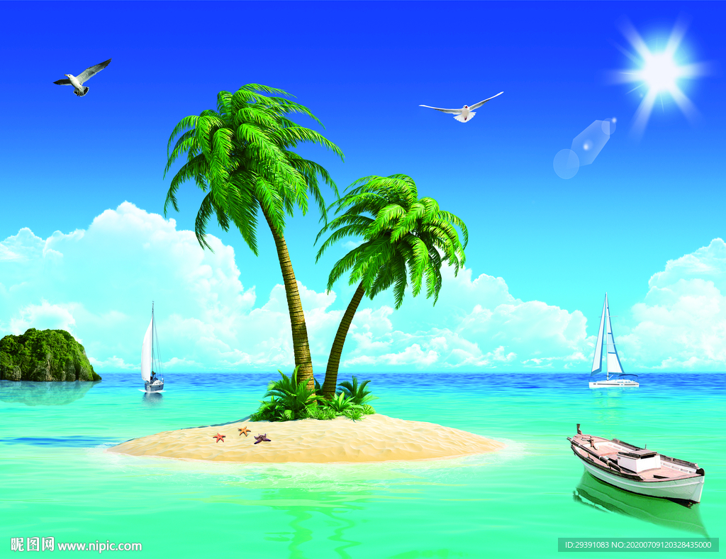 阳光沙滩海景图图片