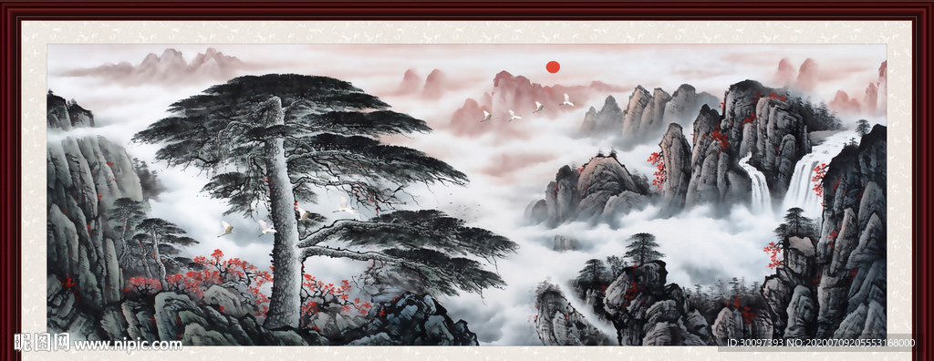 迎客松国画迎客松