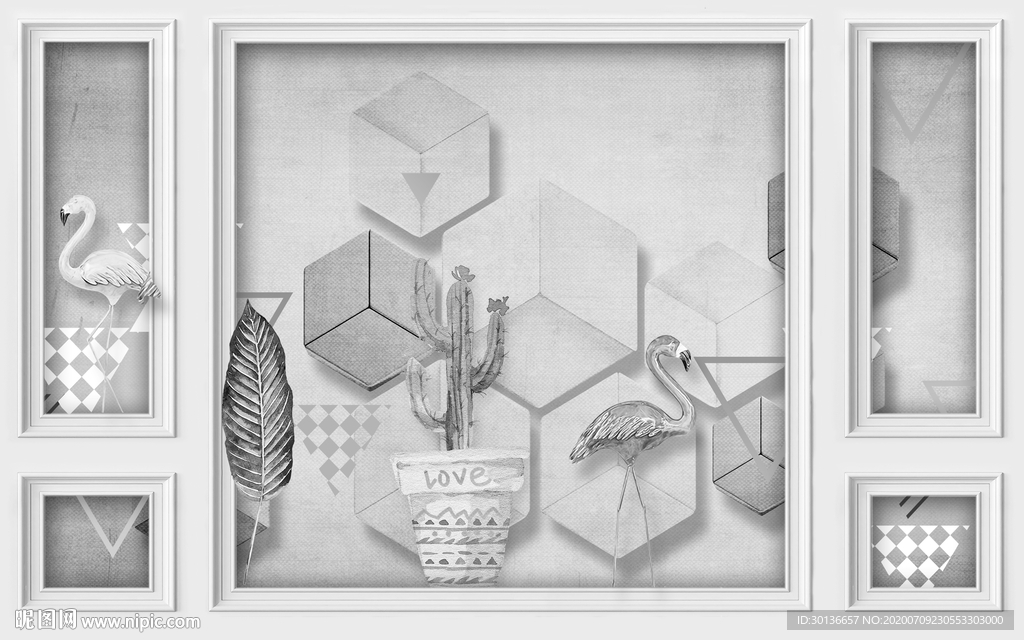 立体大气装饰画 TIF分层