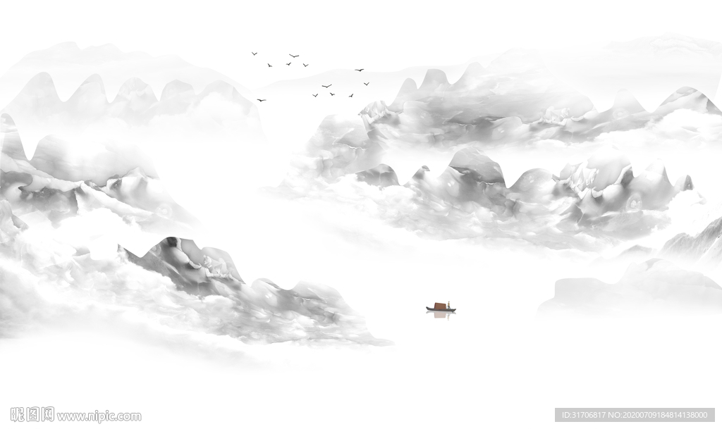 意境水墨山水画
