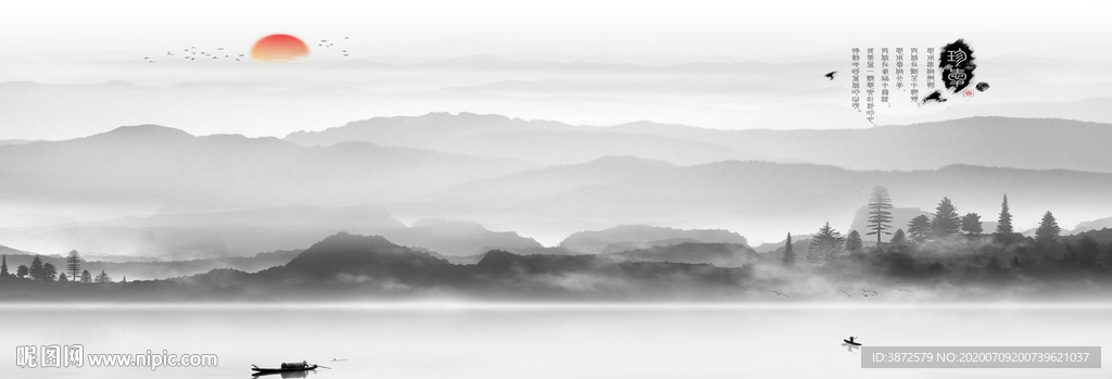 山水画 水墨山水画 意境山水画