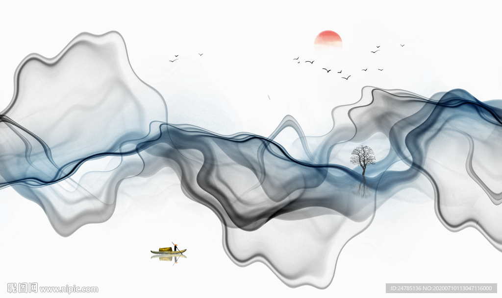 水墨山水画