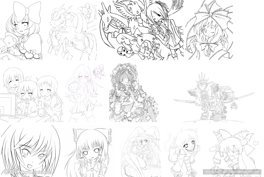 漫画临摹线稿图