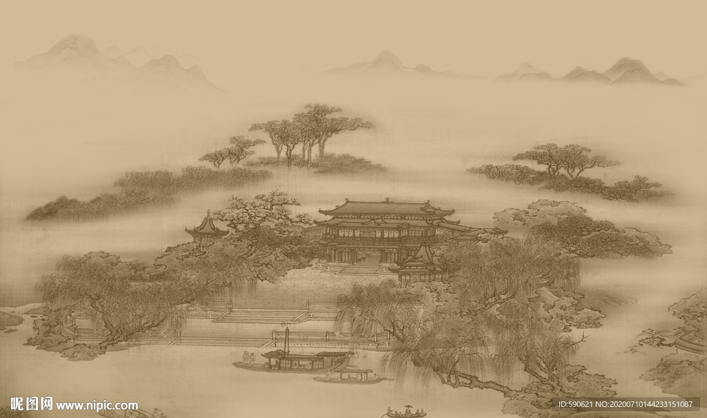 新中式背景墙
