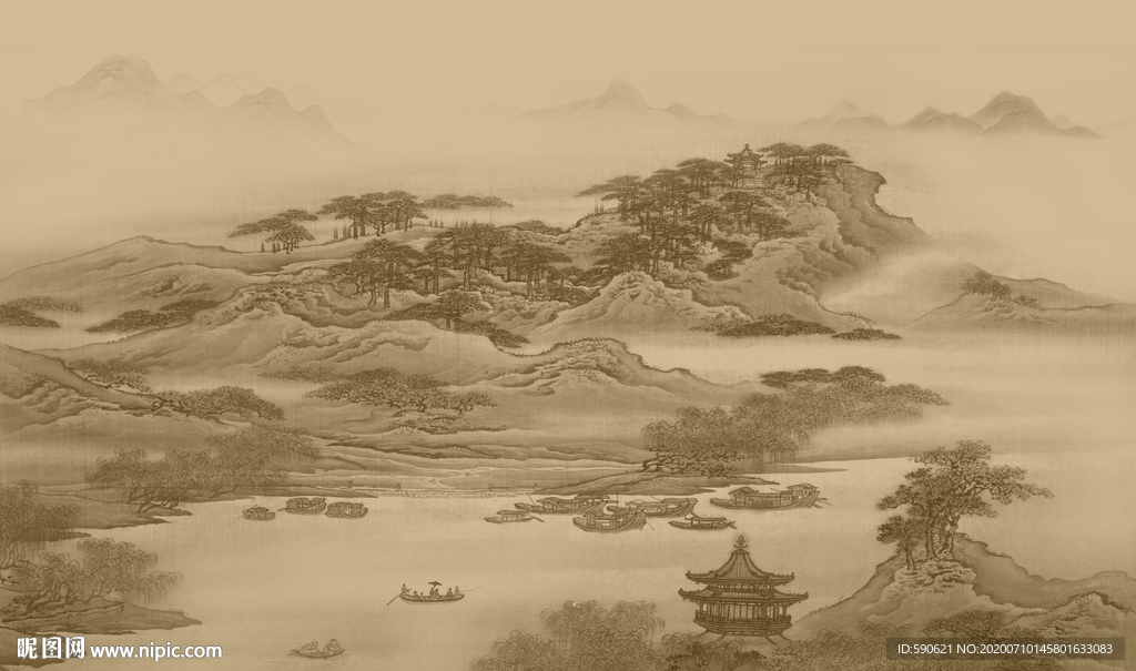 新中式背景墙