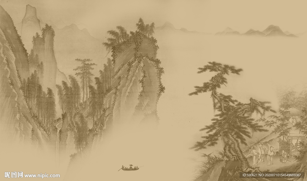 新中式背景墙