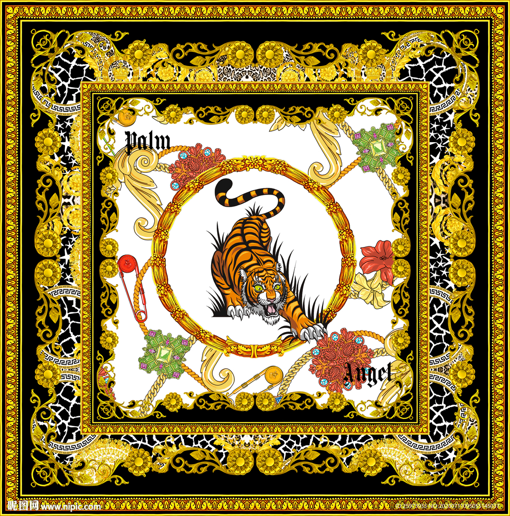 方巾 大牌 老虎