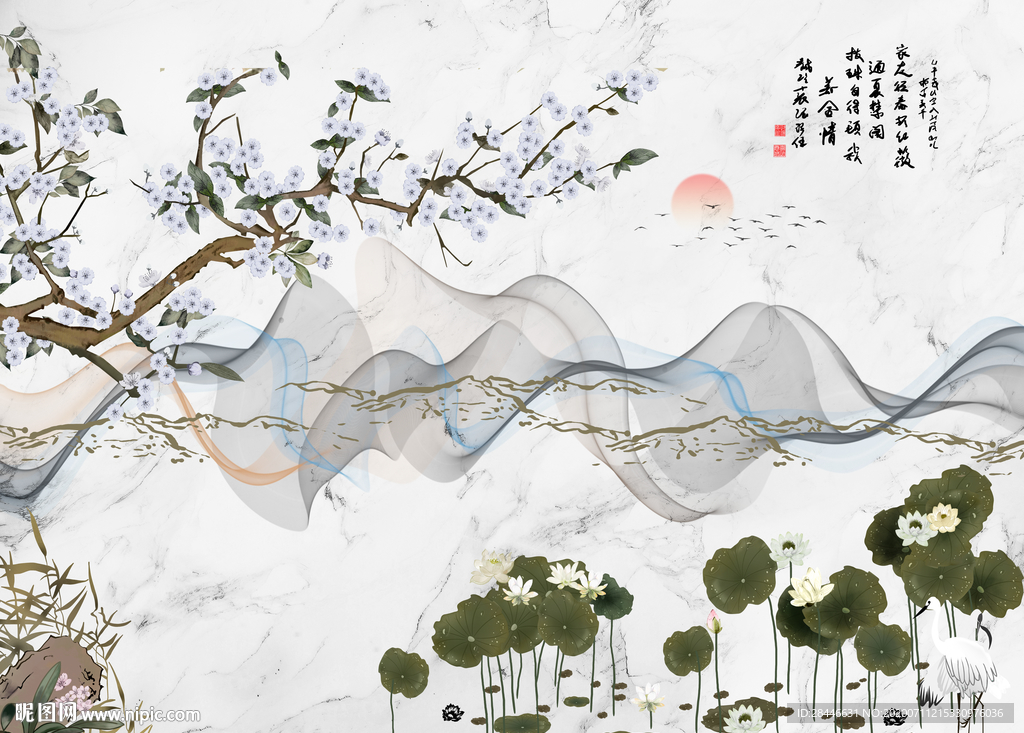 新中式背景墙