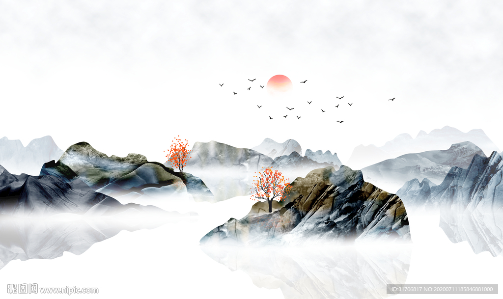 水墨山水画