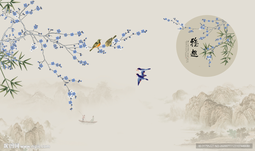 新中式花鸟工笔画图片