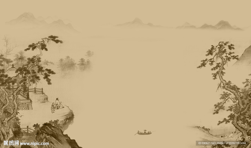 新中式背景墙