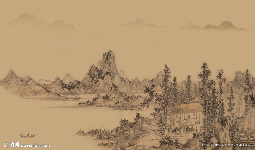 新中式背景墙