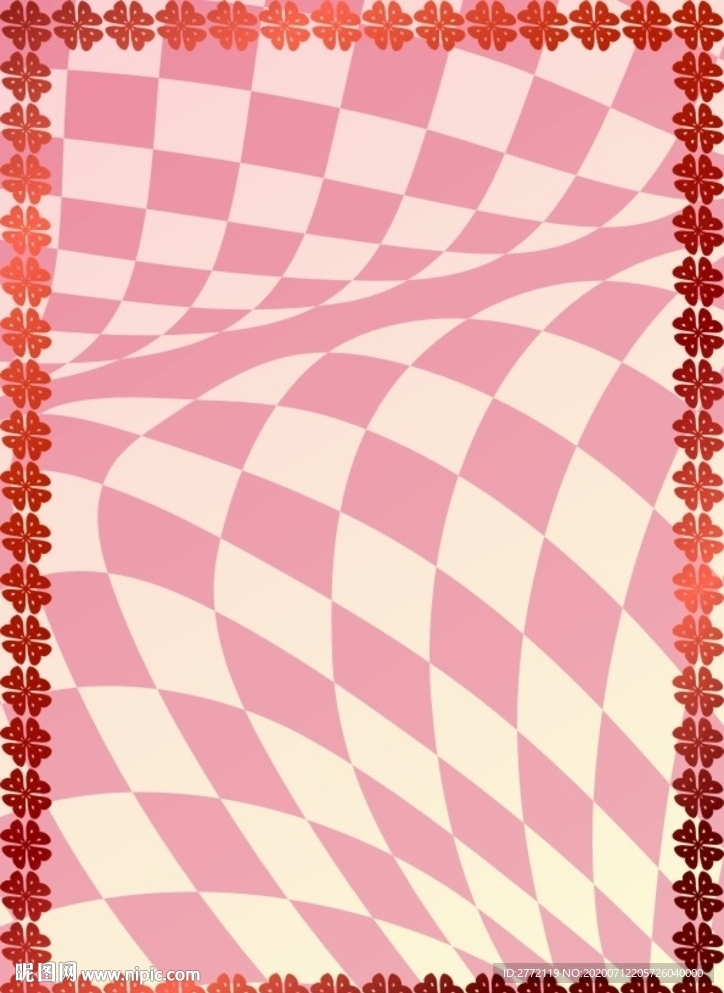 红格子 花样证书纹