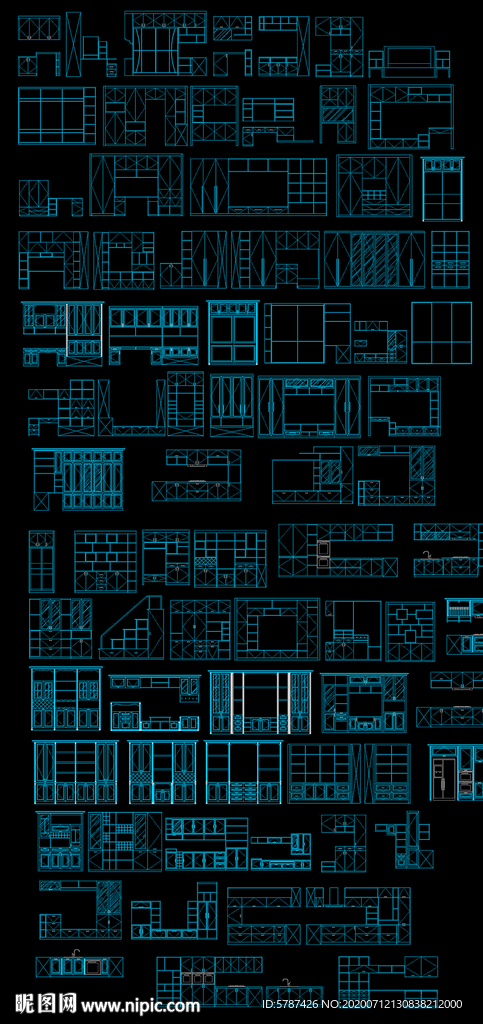 全屋现代家具柜cad