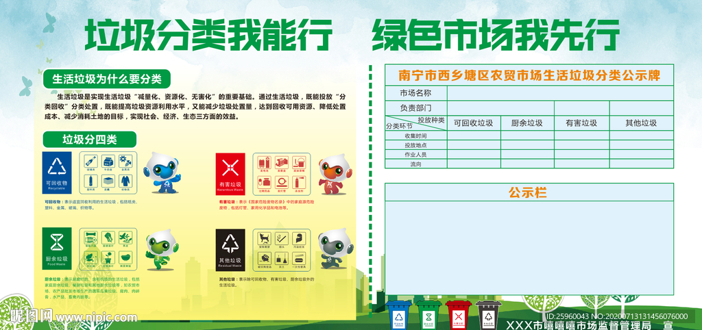 垃圾分类公示牌板报