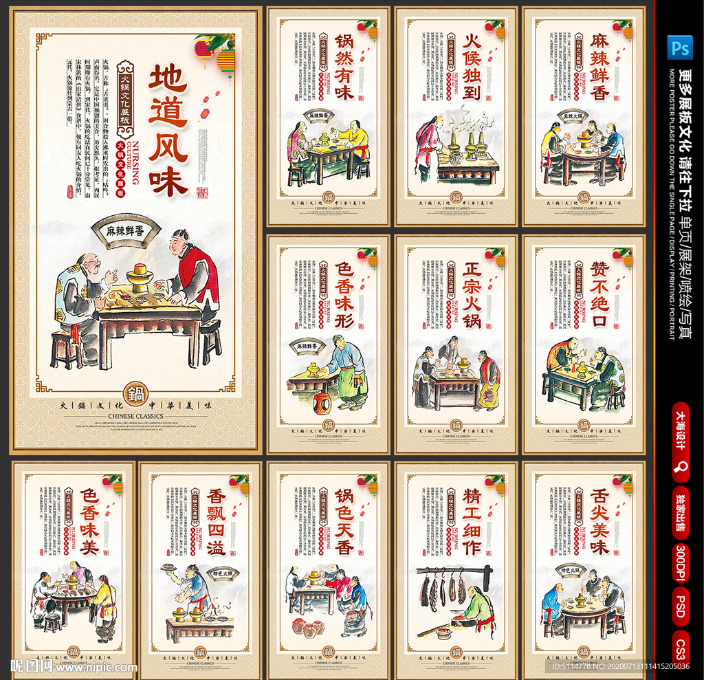火锅展板 火锅海报 火锅文化