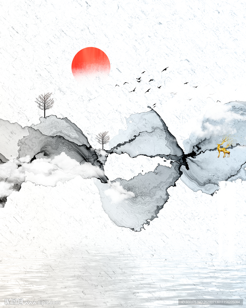 新中式背景墙