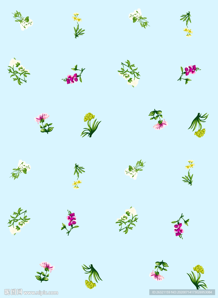 花朵 花型 数码印花 水彩 手