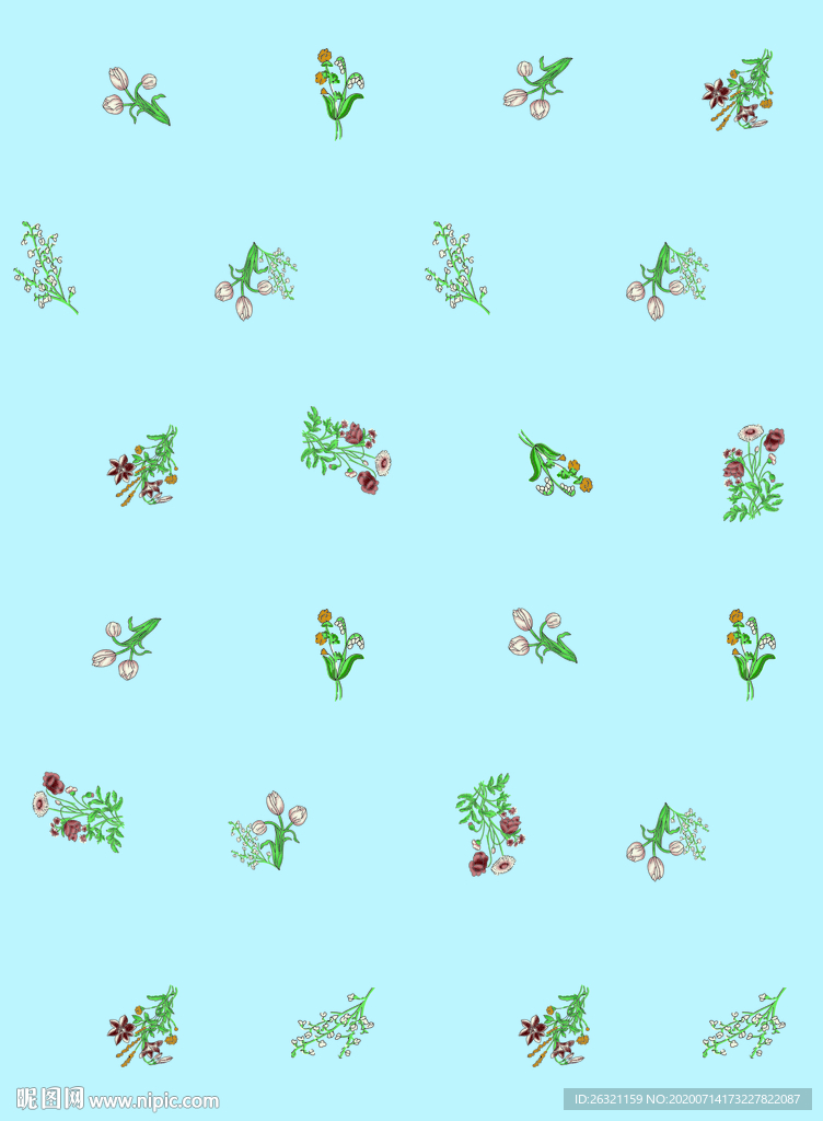 花朵 花型 数码印花 水彩 手