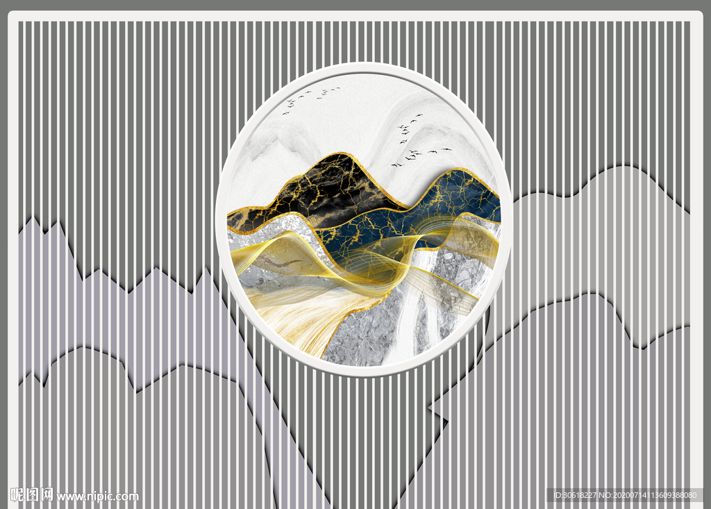 新中式装饰画背景墙