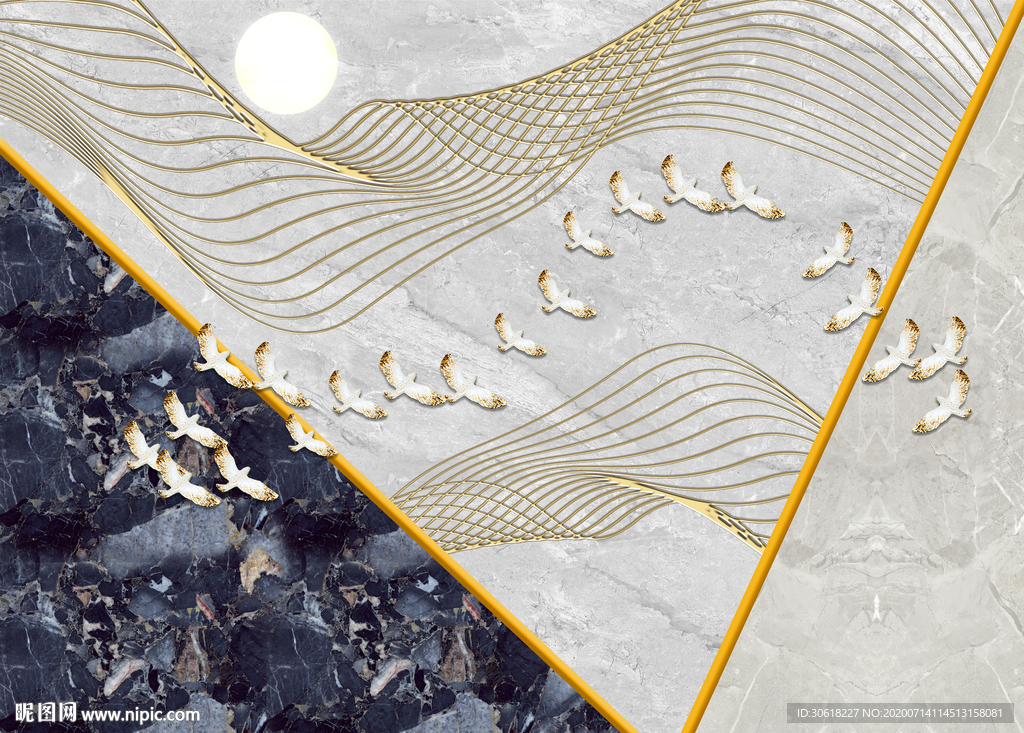 现代简约大理石背景墙