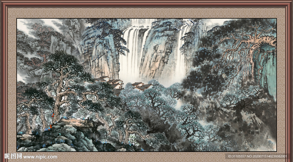 聚宝盆山水画