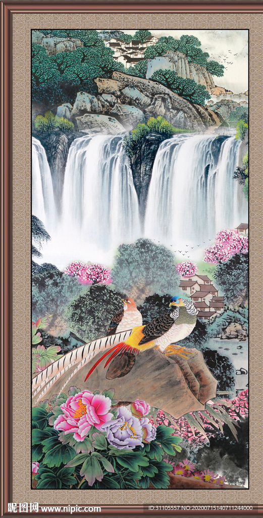 聚宝盆山水画