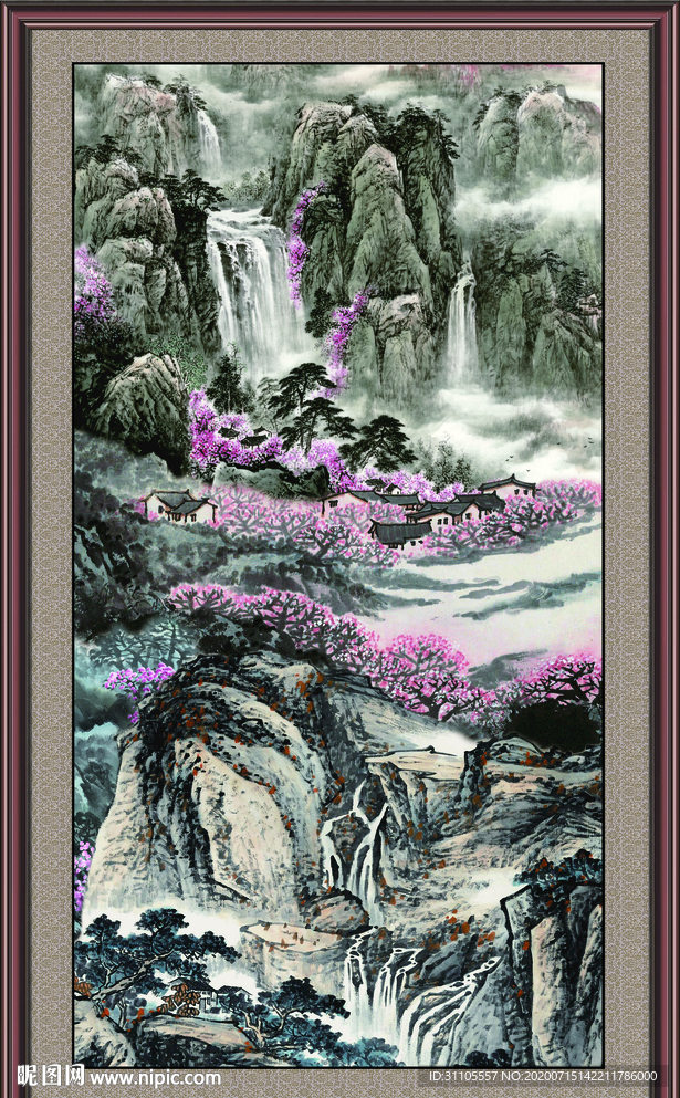 聚宝盆山水画