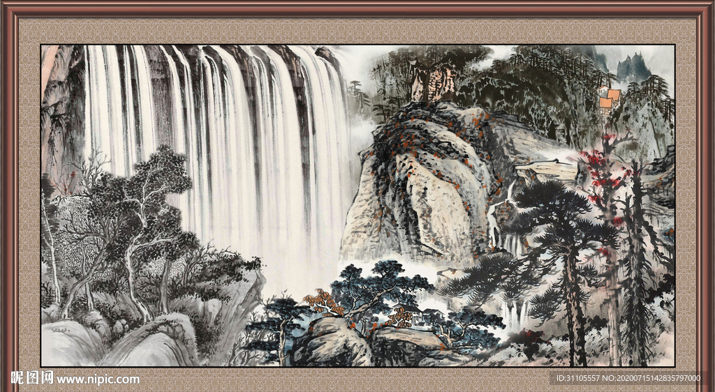 聚宝盆山水画
