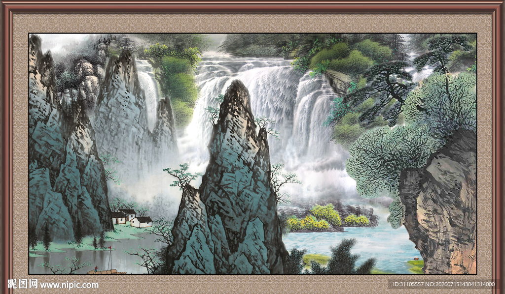 聚宝盆山水画