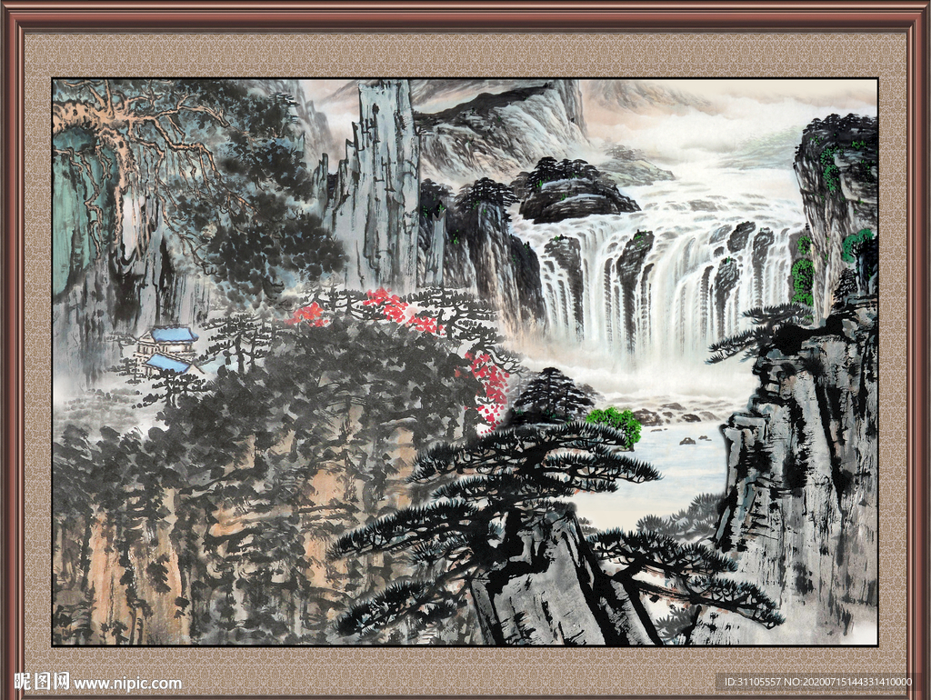 聚宝盆山水画