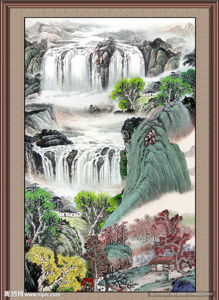 聚宝盆山水画