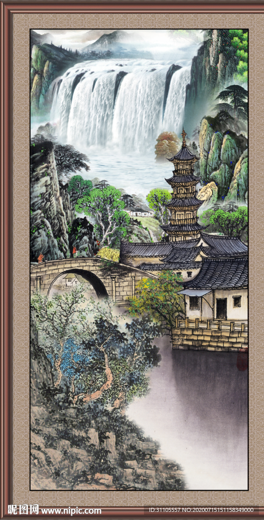 聚宝盆山水画